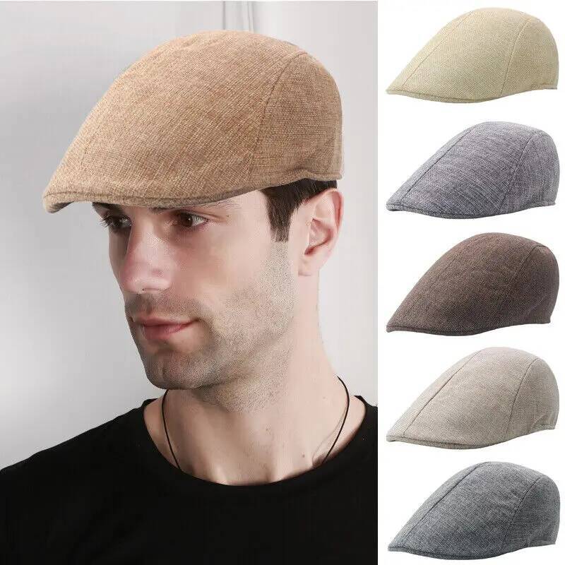 Men Spring and Summer Berets British Style Beret Hat Retro England Male Fashion Hats Peaked Painter Caps for Dad ddmythur