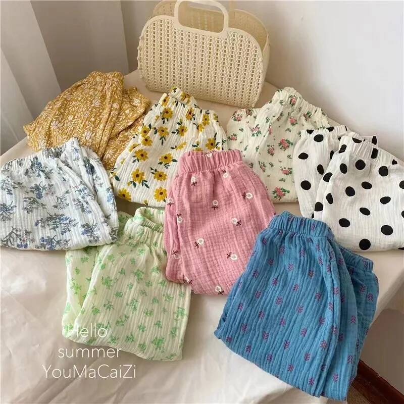 Organic Cotton Baby Newborn Toddlers Autumn Spring Summer Winter Cute Print Soft Muslin Clothes Pants Pantalons Capris ddmyshoesvip