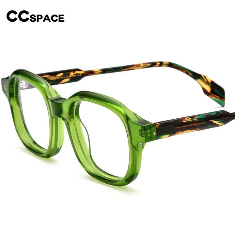 Fashion Sunglasses Frames 54703 Optical Eyeglasses Frame Men Women Vintage Glasses Green Acetate Spectacle Frame for Male Clear Lens 230822