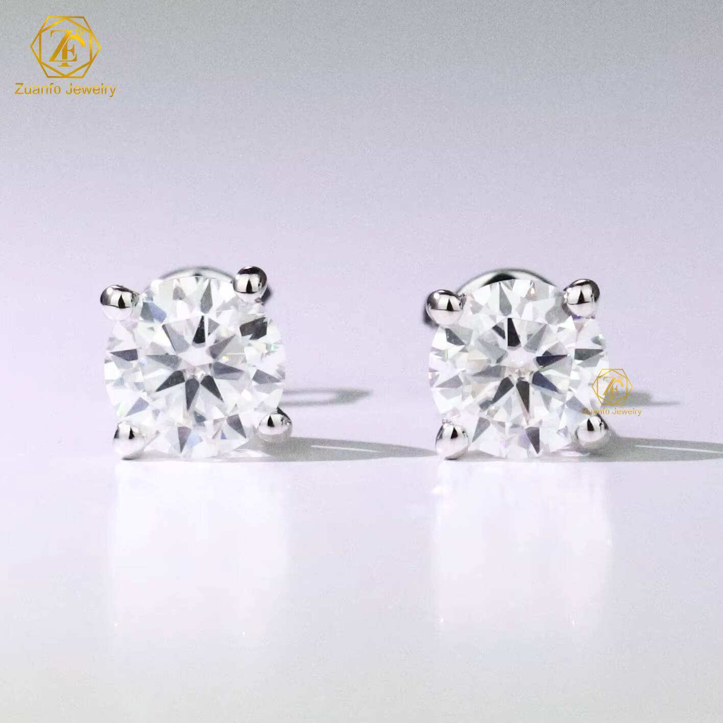 Luxury 14K 18K Gold Earring IGI Certified Iced Out Round Brilliant Cut Lab Grown Diamond Fine Jewelry Earring