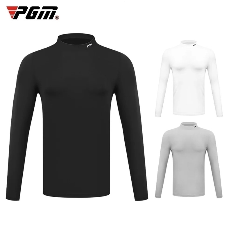 PGM Winter Cashmere Bottom Shirt for Men Golf Tennis Volleyball Clothing Warm Long Sleeve Polo T Shirts 240520