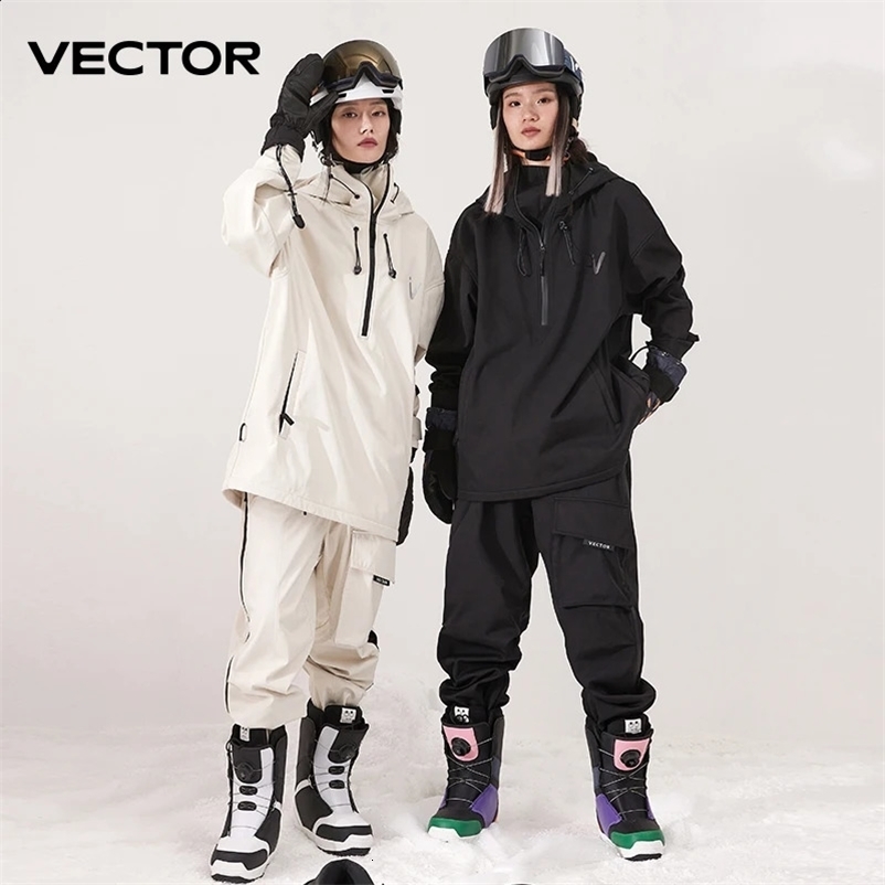 Mens womens solid color ski jackets ski pants warm winter jackets hoodies waterproof outdoor sportswear skis 241011
