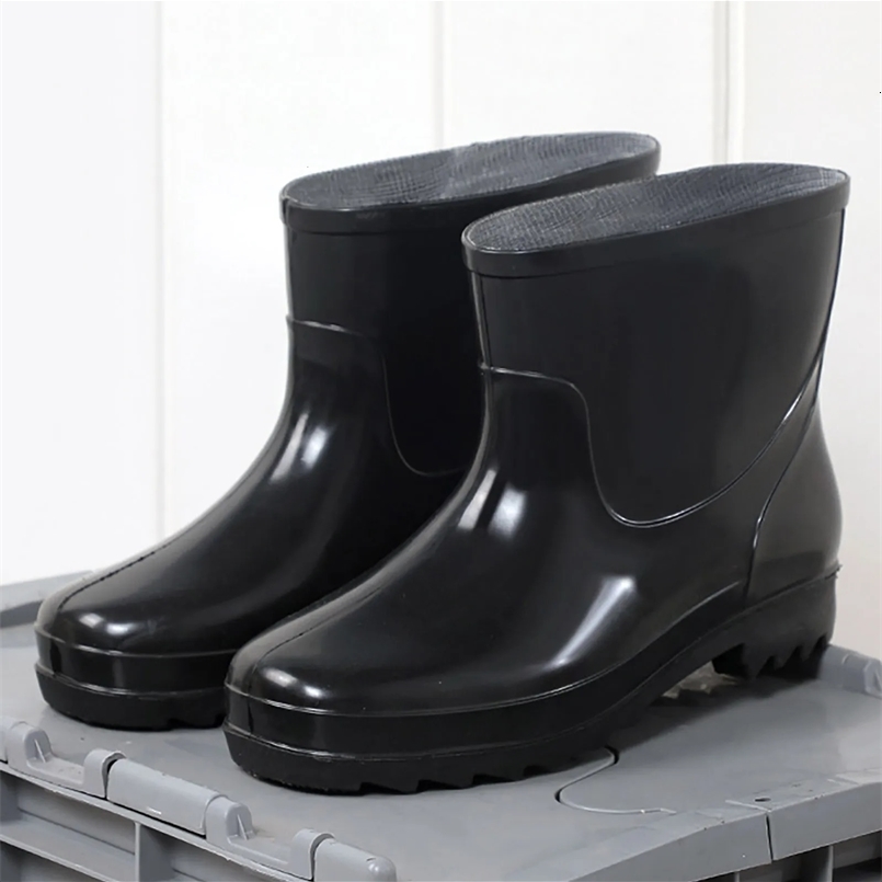 Man Short Rubber Rainboots Rubber Boots For Garden Man Rain Footwear Rain Shoes Mens Water Shoes 11 250213
