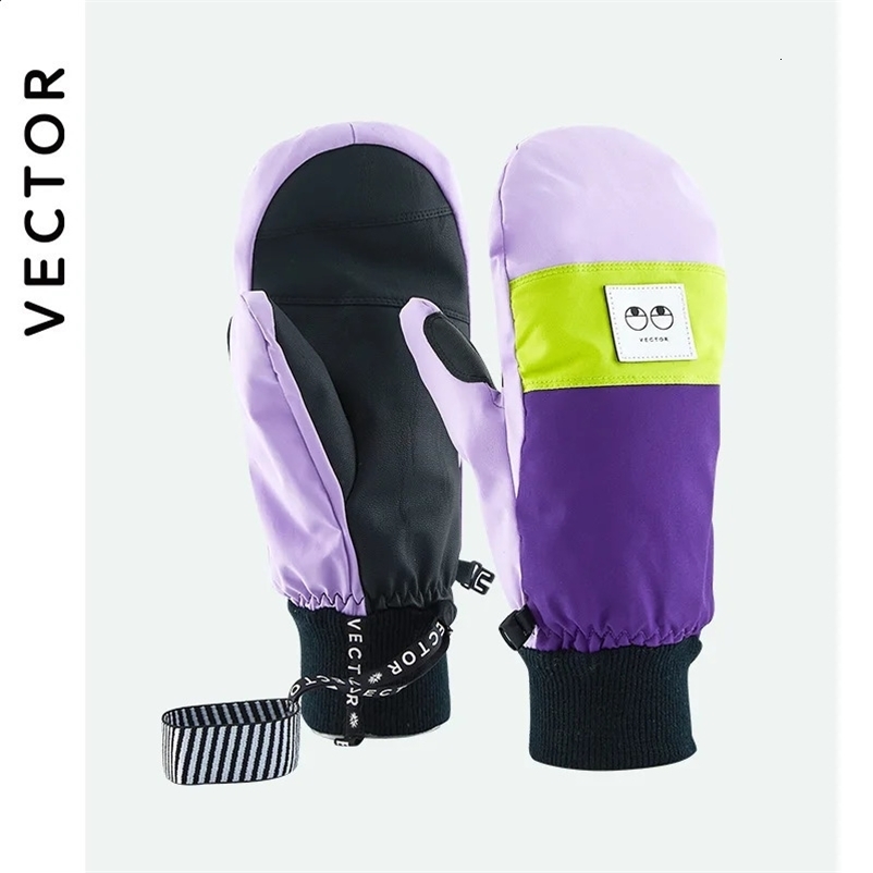 VECTOR Womens Professional Ski Gloves Ultra Light -30 Degrees Thick Warm Winter Wool Gloves Waterproof Ski Board Gloves 240914
