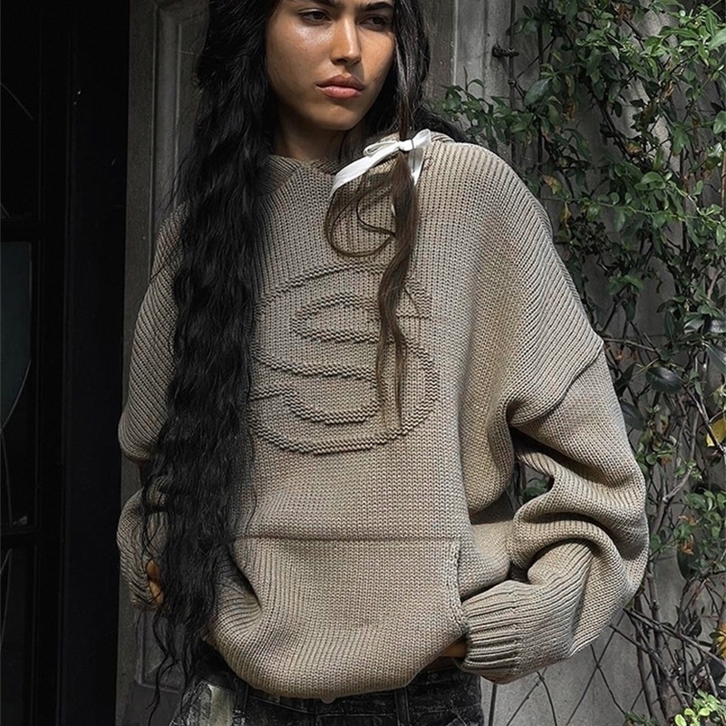 Rockmore Oversize Sweater Hoodies Loose WomenS Sweatshirts Harajuku Y2K Casual Hooded Tops Autumn Winter Streetwear Pullover 240902