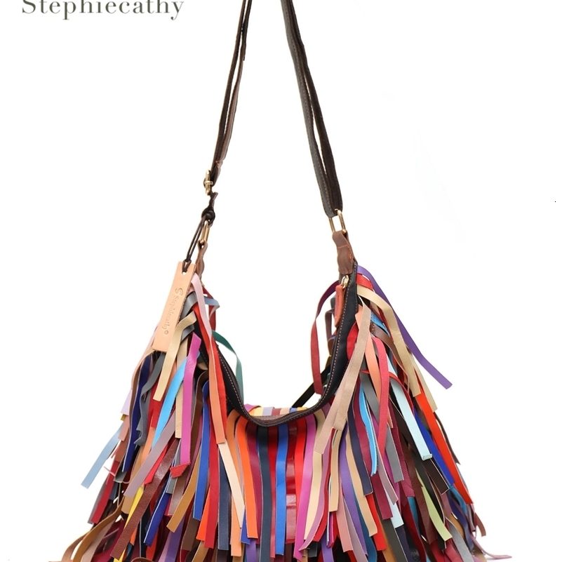 SC Colorful Real Sacs à bandoulins pour femmes pour femmes grandes sacs à main Hobo Souchy décontractés Patchwork Cuir Poupchage Cross Body Racs