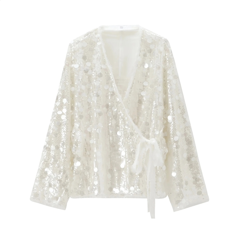 Vêtements pour femmes automne et style américain mode Série polyvalente de la série de perles de kimono hors-couvre 250410