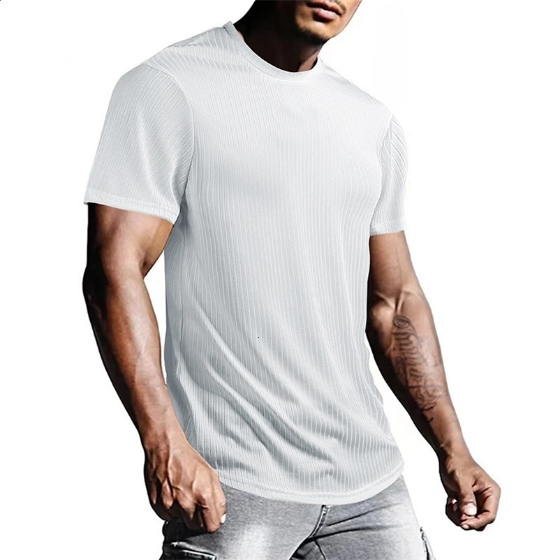 Running T-shirt mens summer ice silk thin top quick drying short sleeved breathable fitness T-shirt 250327