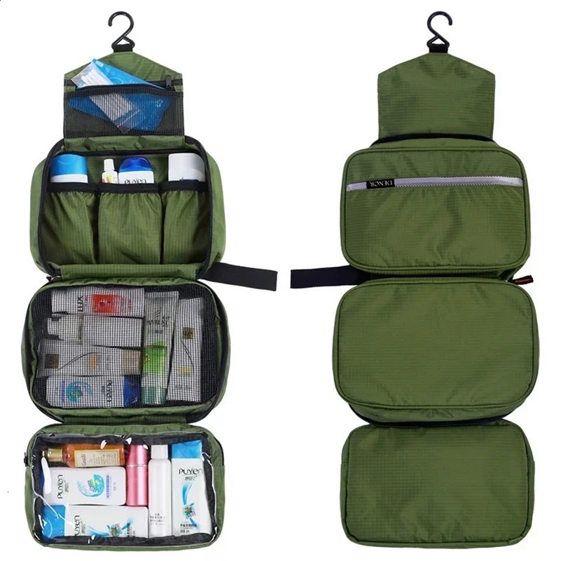 Hanging Mens Toiletry Bag Large Waterproof Cosmetic Bags Travel Organizer Lady Toiletries Makeup Toilet Foldable Bathroom Kit 250324