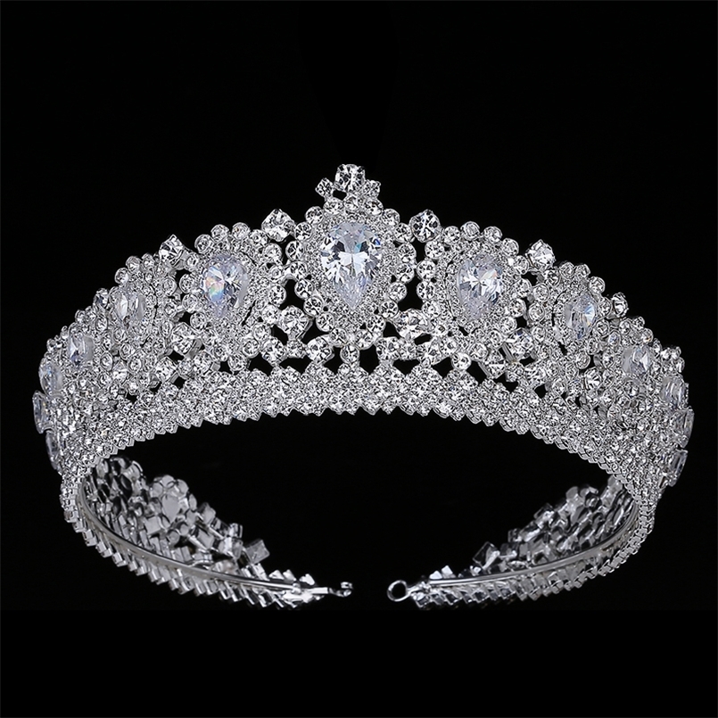 Wedding Hair Jewelry Hadiyana Bling Crown Diadem Tiara With Zirconia Crystal Elegant Woman Tiaras and Crowns For Pageant Party BC3232 230112