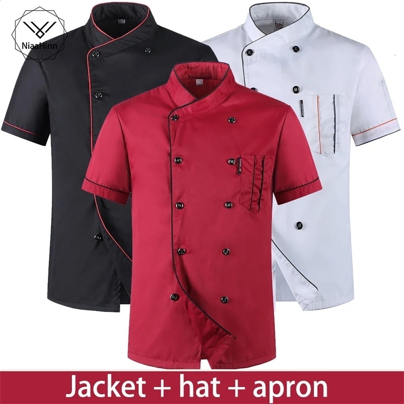 Chef Jacket Short Sleeve Summer Restaurant el Kitchen Workwear Men and Women Youth Breathable Thin Wholesale Chef Uniform 240816