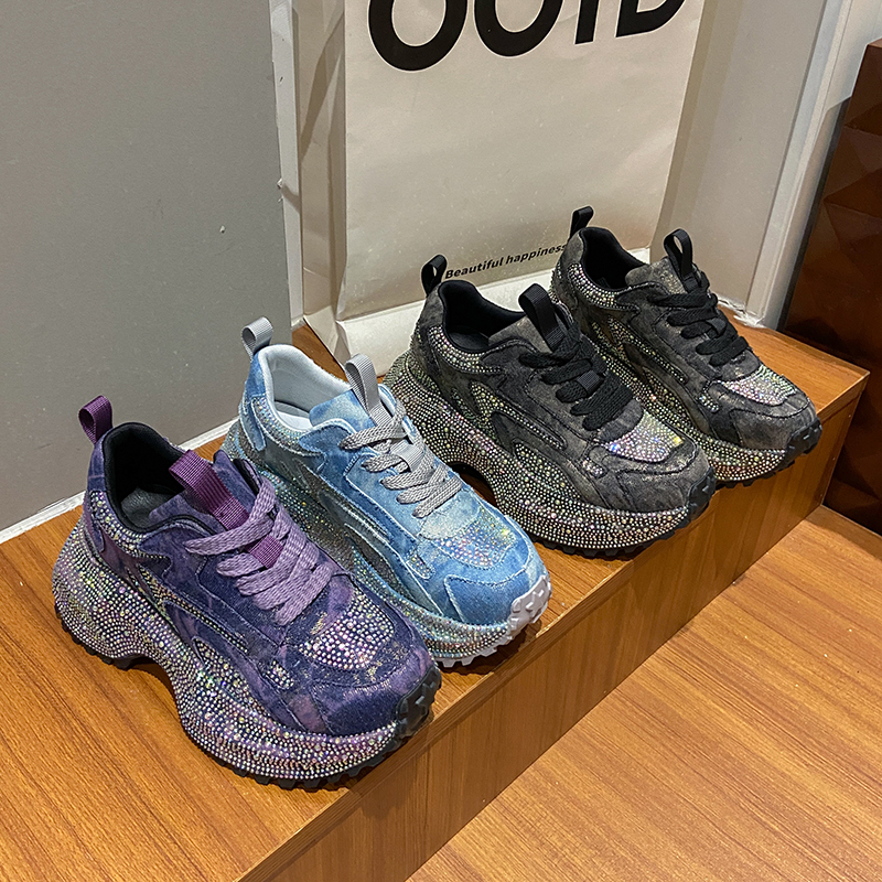 Women Sports Shoes Trend 2026 Rhinestone Sneaker Tennis Female Casual Mirror Luxury Designer Elegant Fashion Shoes for Women High Quality Outdoor Ru