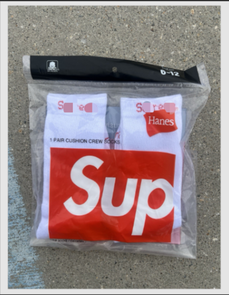 Supreme Hanes Boat Socks - White, 2-piece set, size 6-12 WZQQ-image-1076303696
