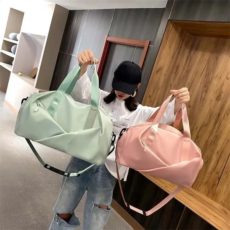 Large capacity fitness bag womens travel handbag sports dry and wet pocket swimming handbag weekend fitness backpack yoga shoe bag 250327