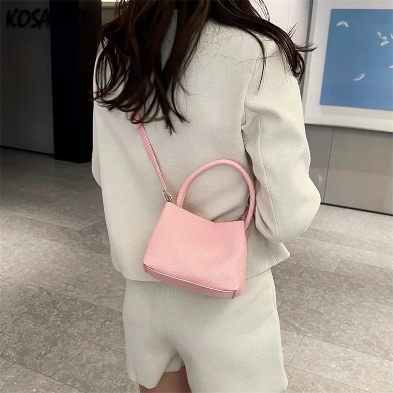 Pu Leather Fashion Simple Mini Handbags Women All Match Sweet Casual Shoulder Bag Japanese Korean Trendy Vintage Crossbody Bags 240620