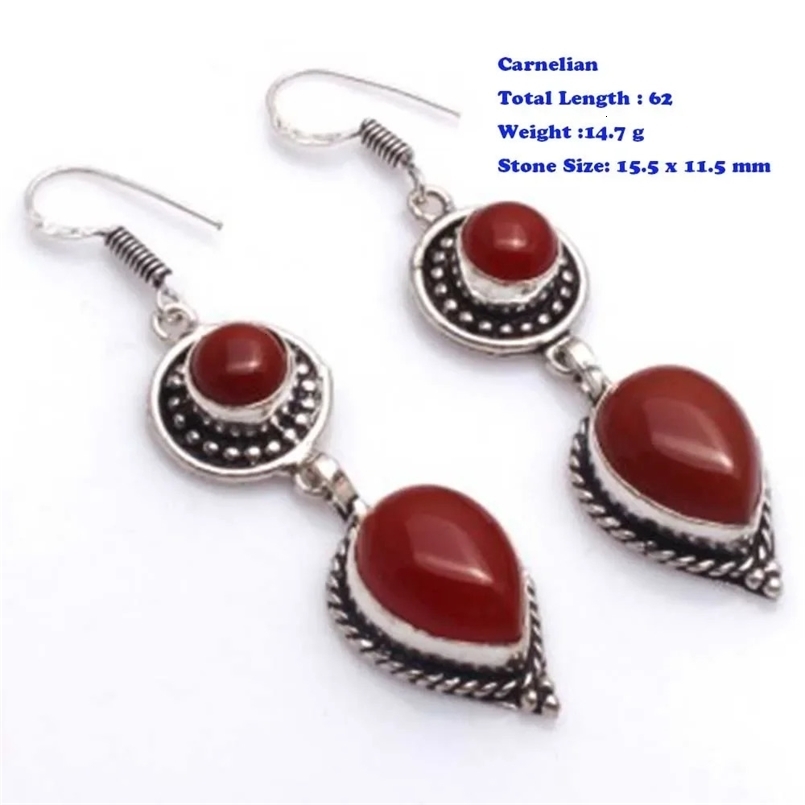 Véritable corail Carnelian Unakite Jasper Agate Rhodochrosite Blood Stone Rhodonite Jasper Boucles d'oreilles Silvers superposition Copper 240625