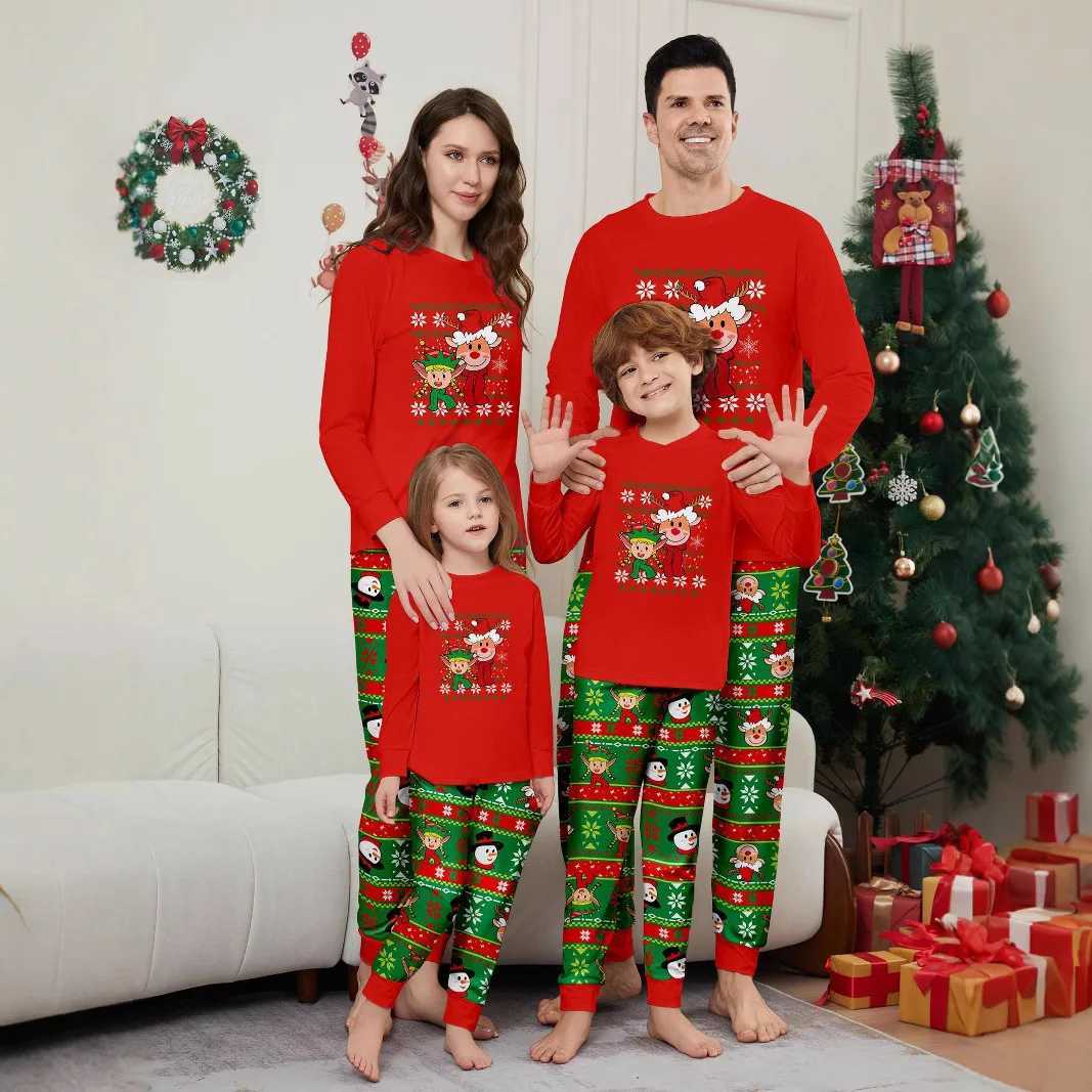 2025 new Christmas parentchild sets cartoonprinted home wear and pajamas New Year family photo outfits Family Pajamas X250923