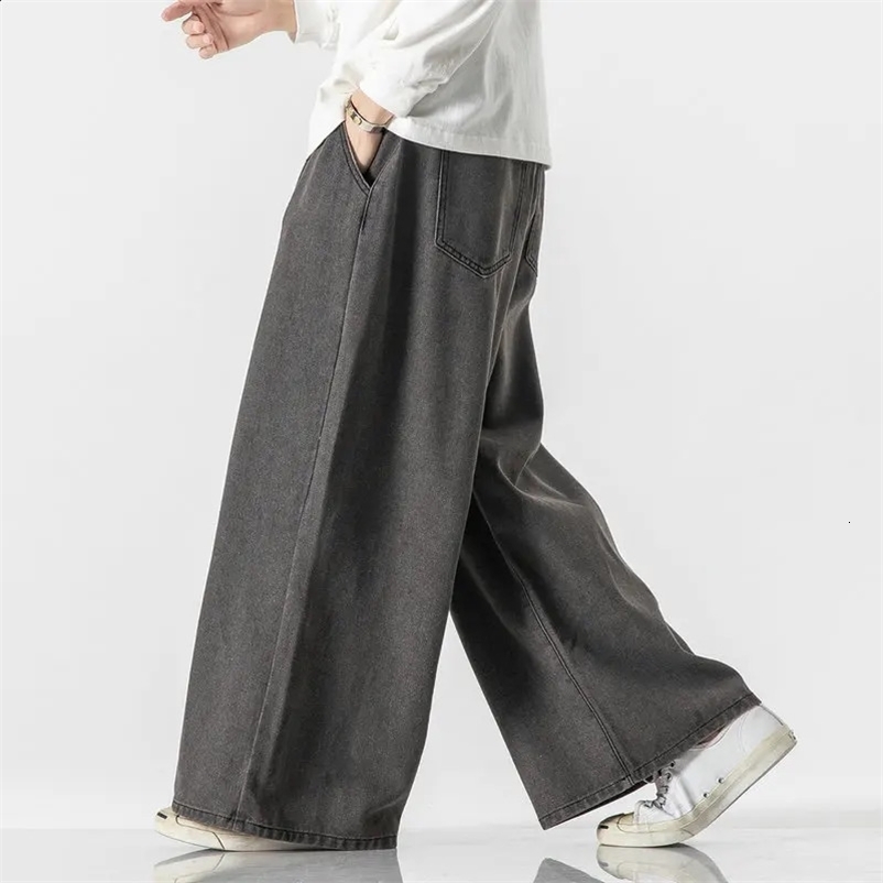 Oversized Men Jeans Wide-leg Pants Autumn Hip-Hop Denim Trousers Couples Loose Casual Jean Men Woman Vintage Streetwear 5XL 240823