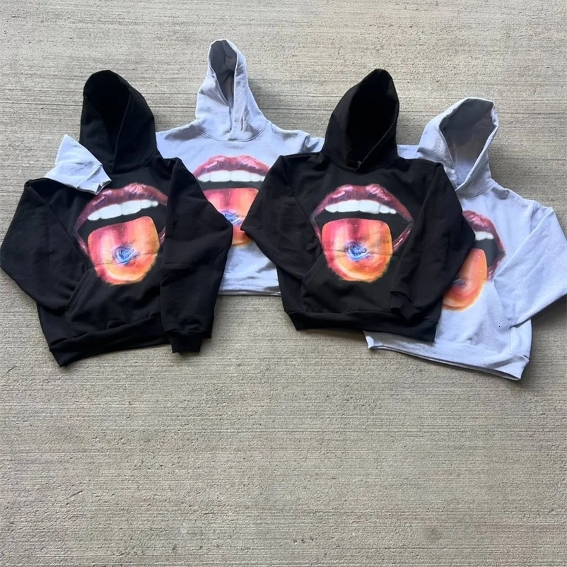 American style hooded womens streetwear retro oversized top sweater gothic Y2K clothing Harajuku mens clothing 240927bj