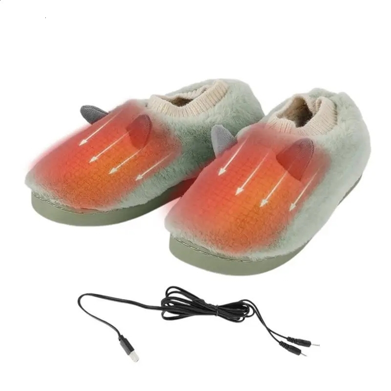 Electric Heating Shoes USB Heated Slippers Foot Warmer Boots Heated Slipper Boot For Men Women Warm Winter Christmas Gift 250120bj