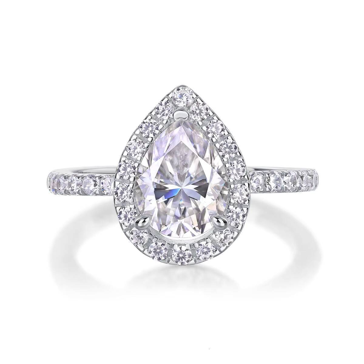 Custom Luxury VVS Moissanite Diamond Wedding Ring 925 Sterling Silver Engagement Ring for Women