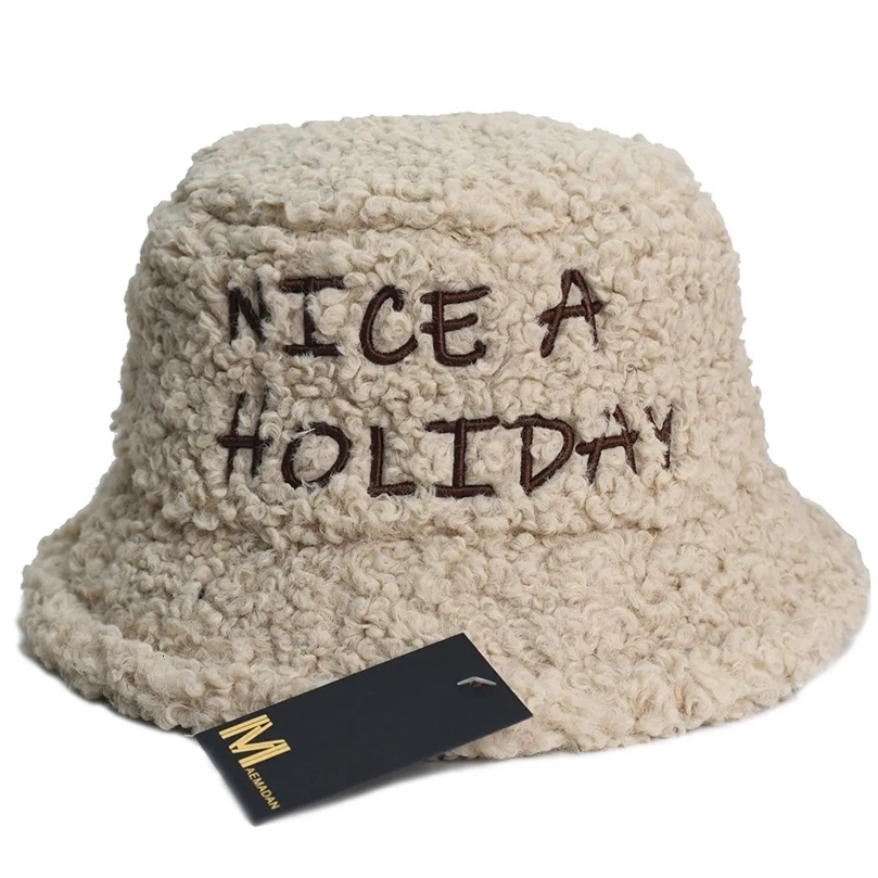 Wide Brim Hats Bucket y2k Fishermans hat Plush gentle banama Cap bucket Japan Soft Knitted Women Korean hats Painter warm Winter Hat 230927