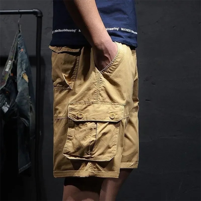 Mens cargo shorts with black buttons zipper mens shorts mens shorts elegant Jorts Y2k trendy beautiful clothes Shang Kuan 250303