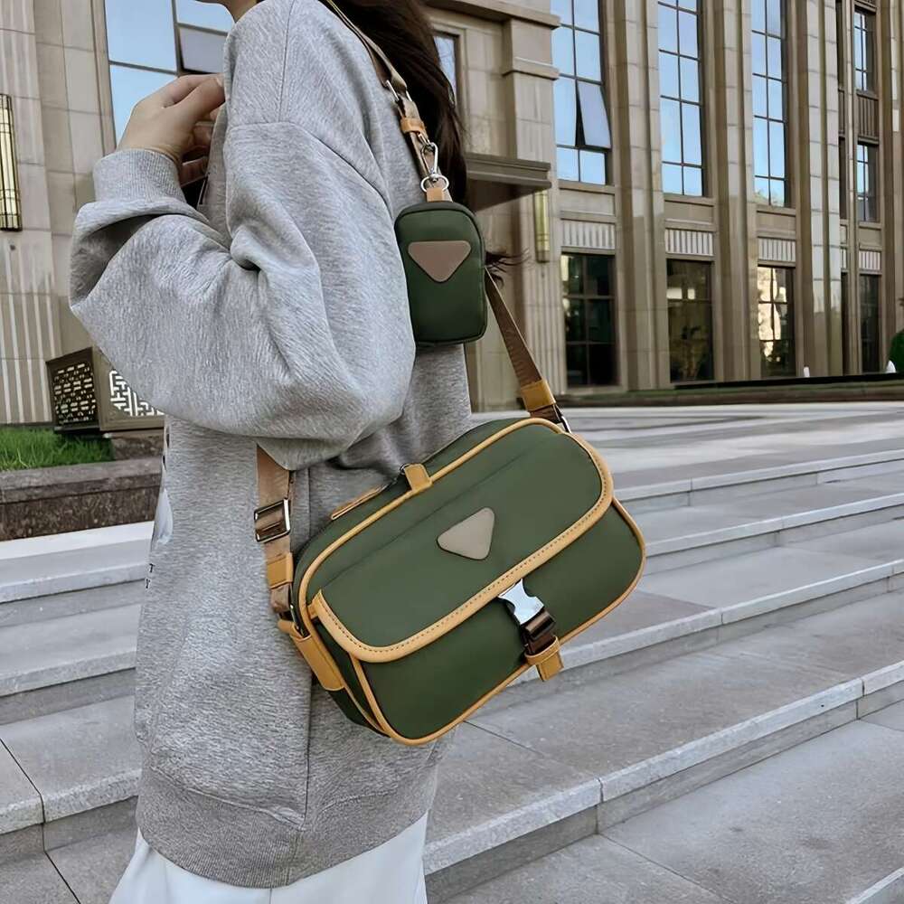 Designer Black Small Shoulder Bags - Blend of Nylon and Leather, Lightweight & Durable, Ideal for Everyday Errands and Casual Outings