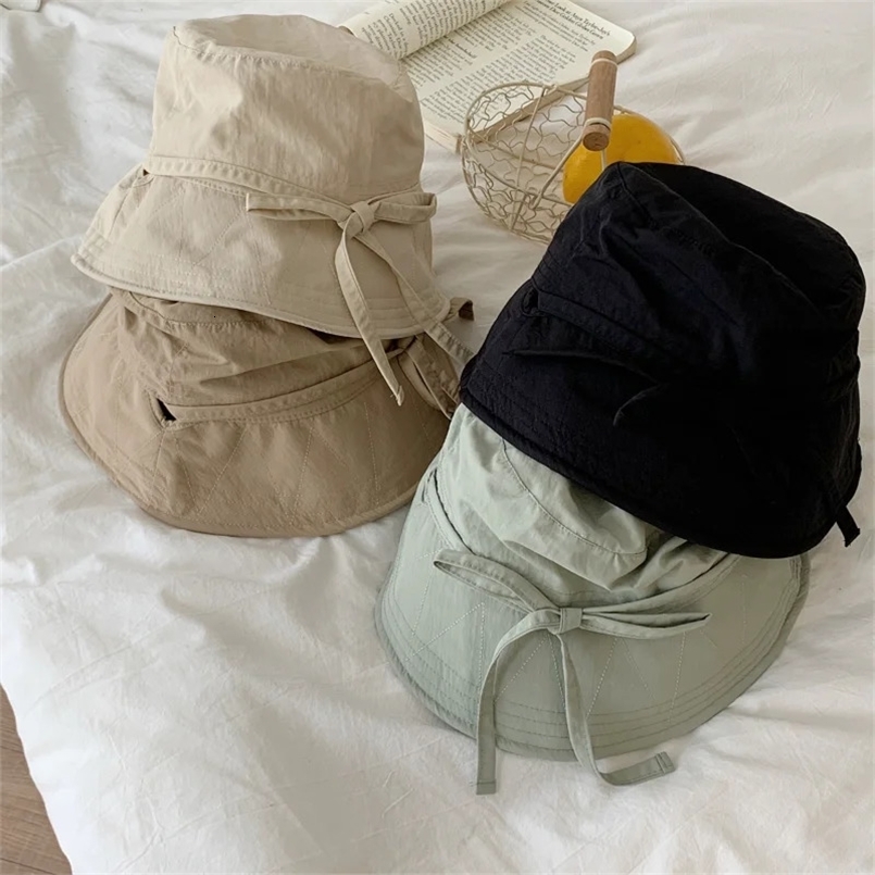 Ins Korean Cute Lace Bucket Hats Women Spring and Summer Outdoor Travel Light Windproof and Sunshade Harajuku Basin Caps 240518