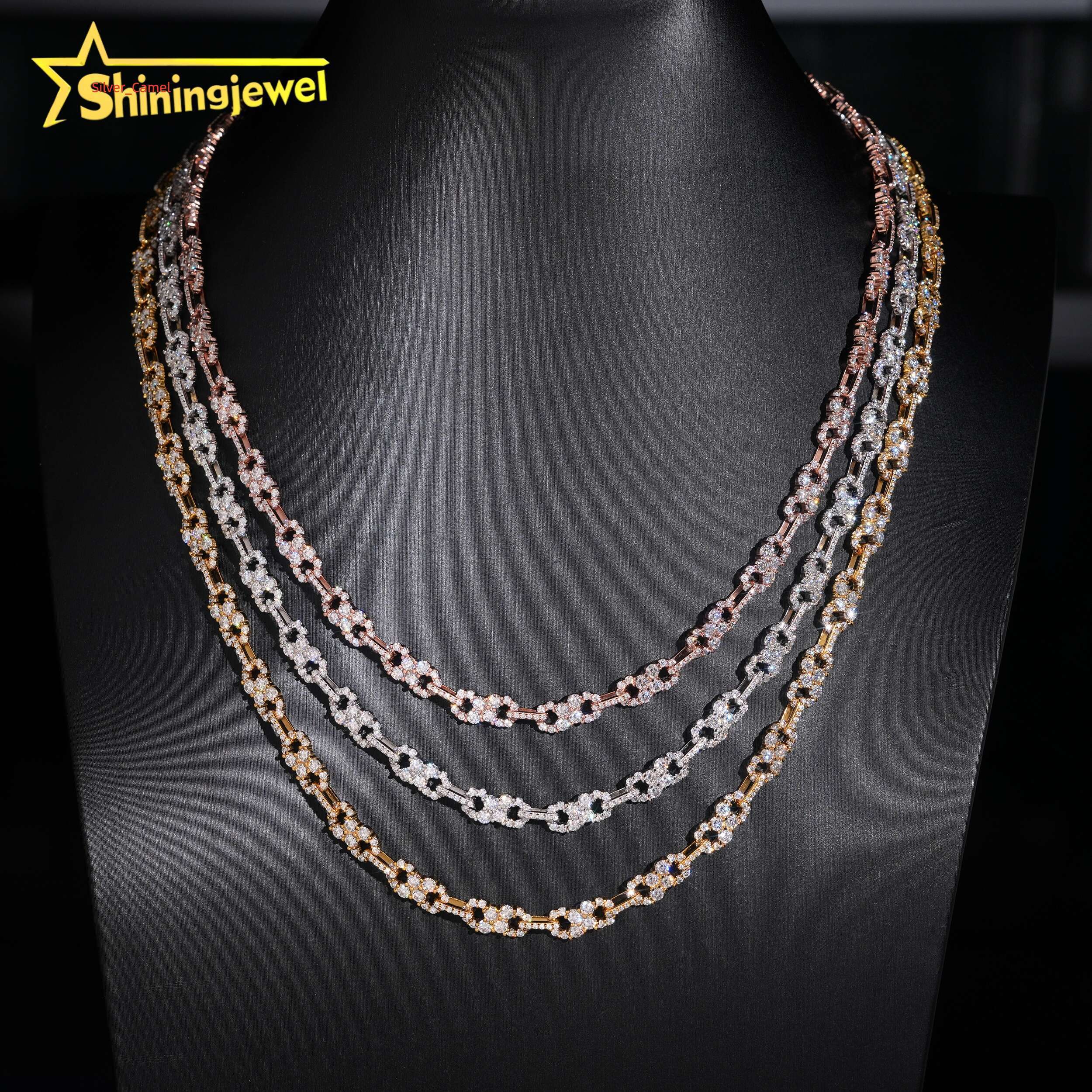 Pass Diamond Tester VVS Moisanite Diamond Bracelet 925 Silver Hip Hop Fine Bijoux Iced Out Infinity Link Chain Collier