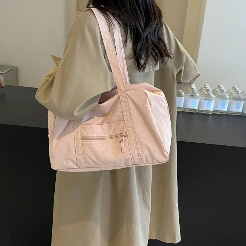Casual Large Capaci Nylon Cloth Bag Women Fashion Shoulder Bag Short-Distance Travel Bag Fitness Bags 250805
