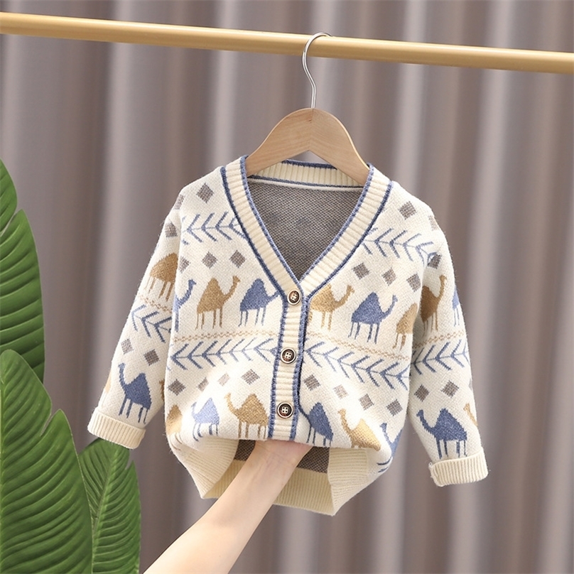 Cardigan Sweater Children's Coat Girls Cartoon Clothes Baby Knit V Neck Sweaters for Knitted Babies Boy Set Girl 230727