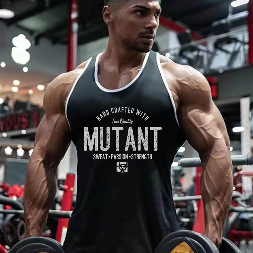 Summer fitness vest suitable for mens quick drying breathable and stretchable sleeveless T-shirt fashionable mens sweetheart 250422