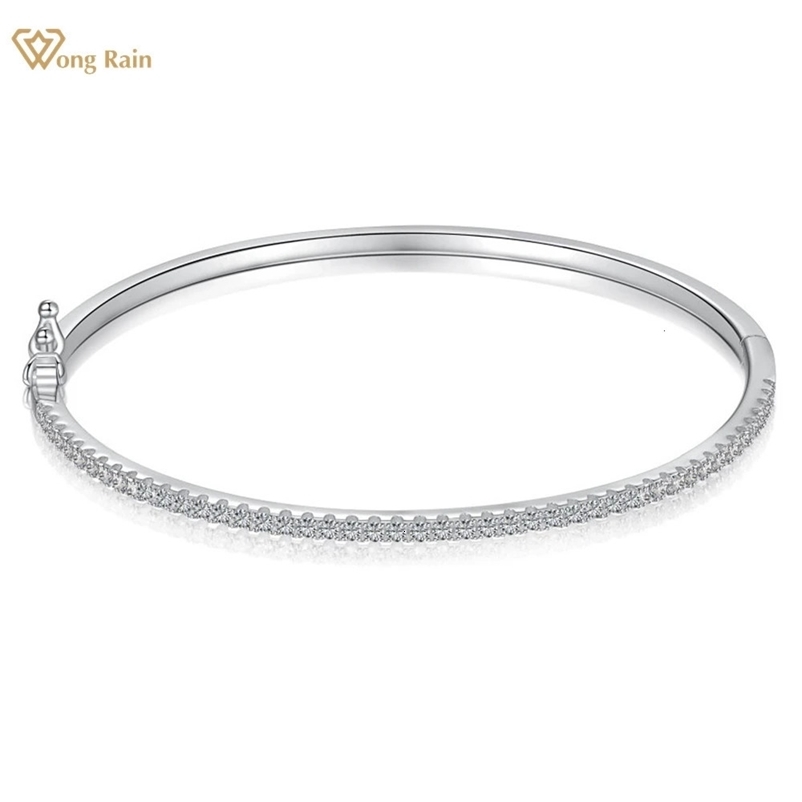 Wong Rain 100% 925 sterling silver laboratory sapphire gemstone sparkling bracelet anniversary commemorative gift exquisite jewelry 240710bj