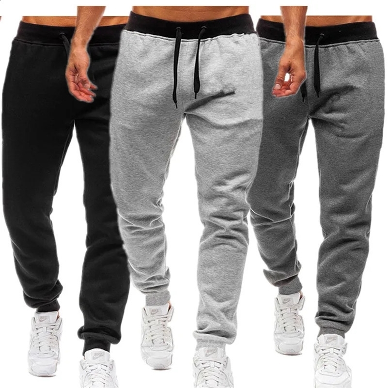 Mens Athletic Trainning Joggers Casual Loose Fit Sweatpants Spring Fall Fleece Lined Pants Elastic Waist Drawstring Trousers 250327