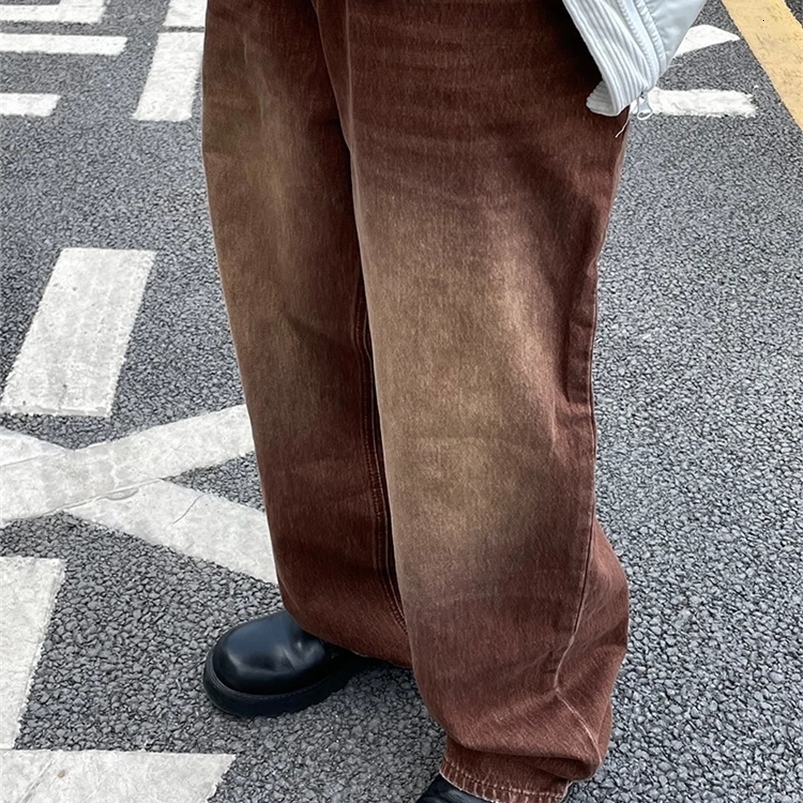 Men Jeans Retro Washed Daily S-3XL Hip Hop Teenagers Fashion Loose European Style Y2K Simple Wide Leg Trousers Vitality Chic 240819