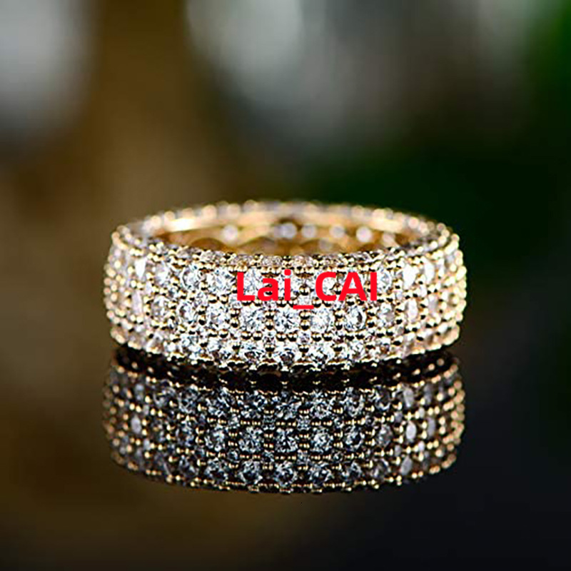 CAOSHI Factory Price Custom Exquisite Full Paved Imitated Moissanite Ring for Wedding Hip Hop Fashion Jewelry Band Rings Women