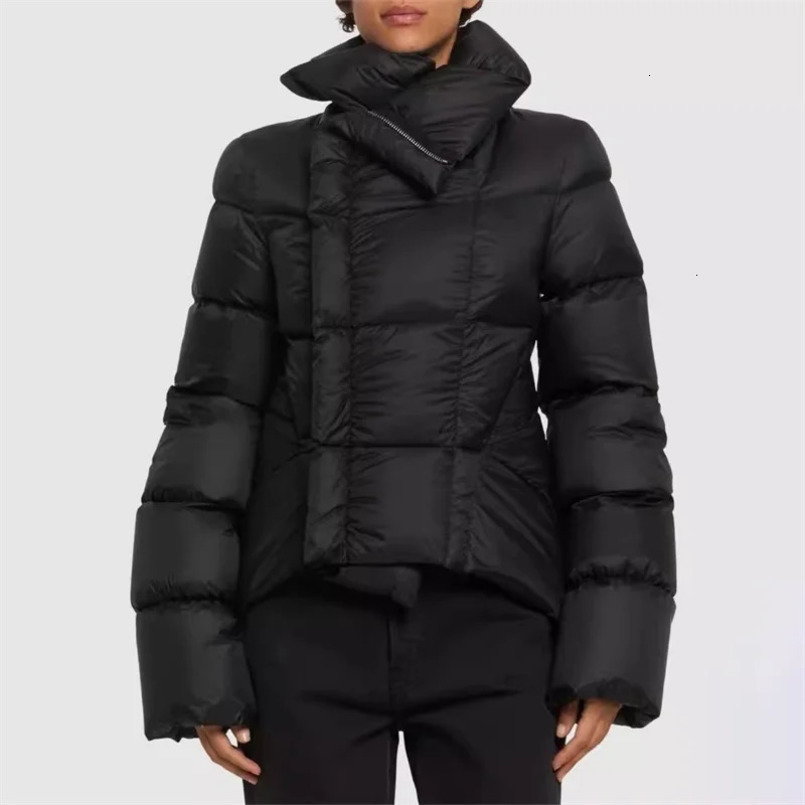 Womens winter down jacket high-quality 90 piece white sticky down filled inflatable jacket stand collar windproof and warm thick jacket 241030