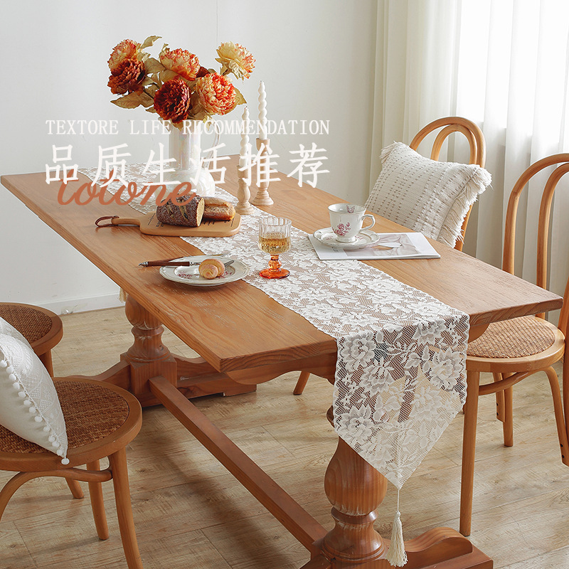 Lace sideboard cover cloth household long table flag table cloth pastoral long table decoration shoe cabinet dust cover towel RP2C01-image-1076399881