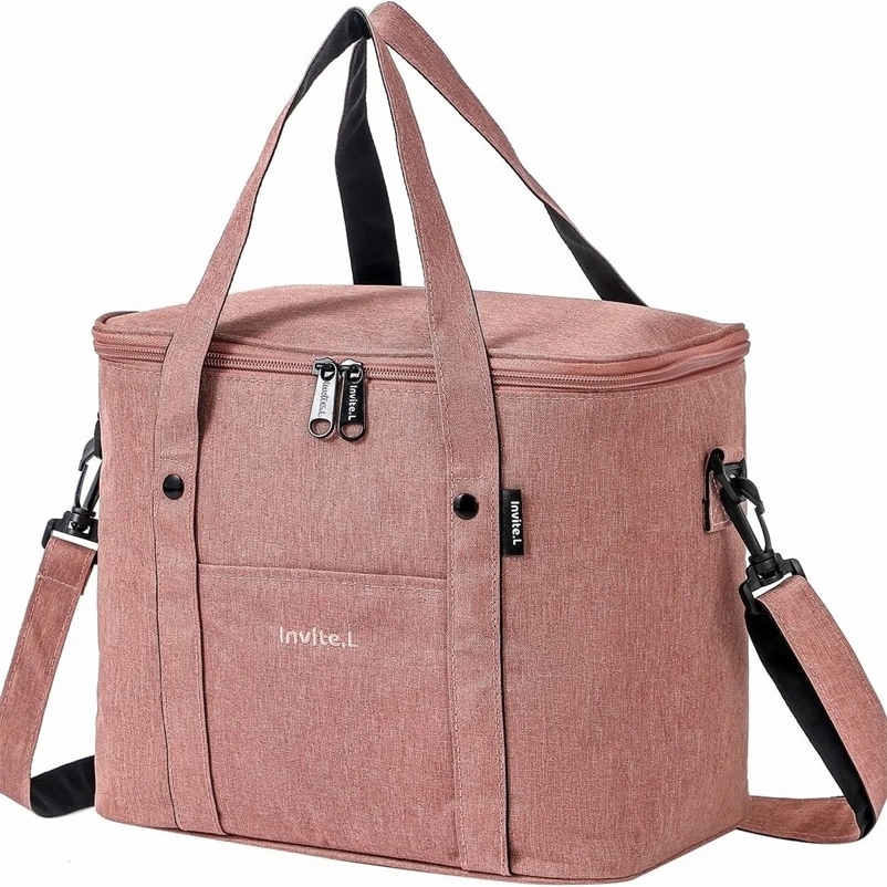 1pc Insulated Lunch Bag For Men/WomenReusable Large Cooler Box With Shoulder Strap Camping Picnic Bag For Teenagers And Workers 250217bj