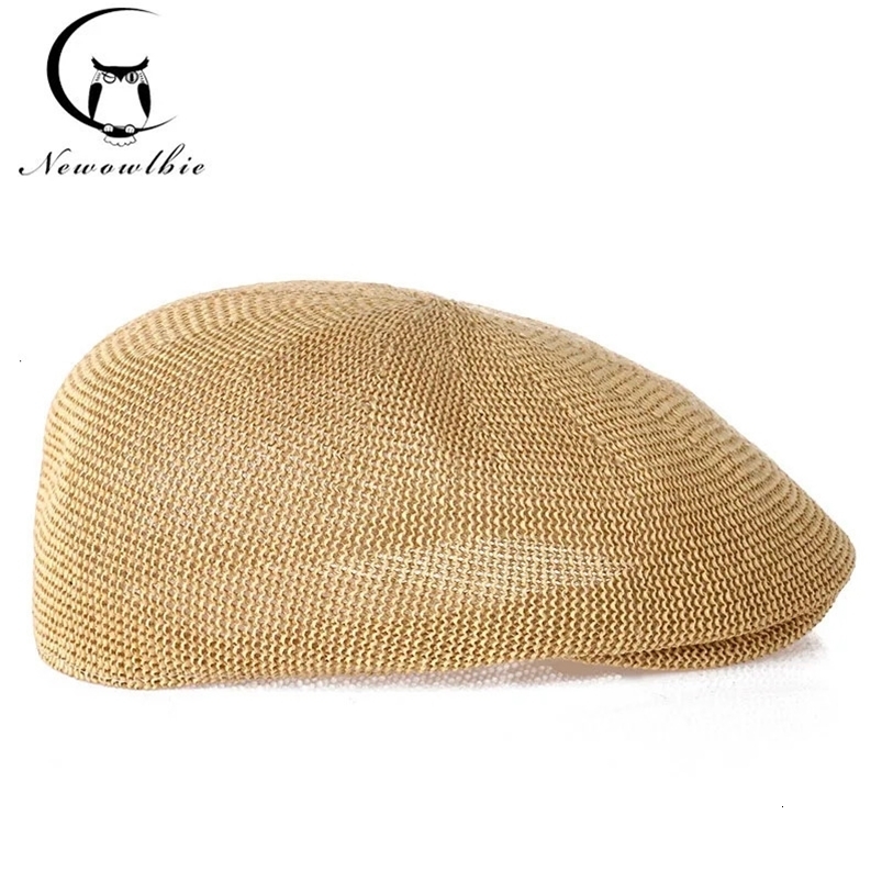 Fashion Beret Hat Casquette Cap Straw Mesh Hats for Men and Women Childrens Visors Sun Hat Gorras Planas Flat Caps Summer 240701