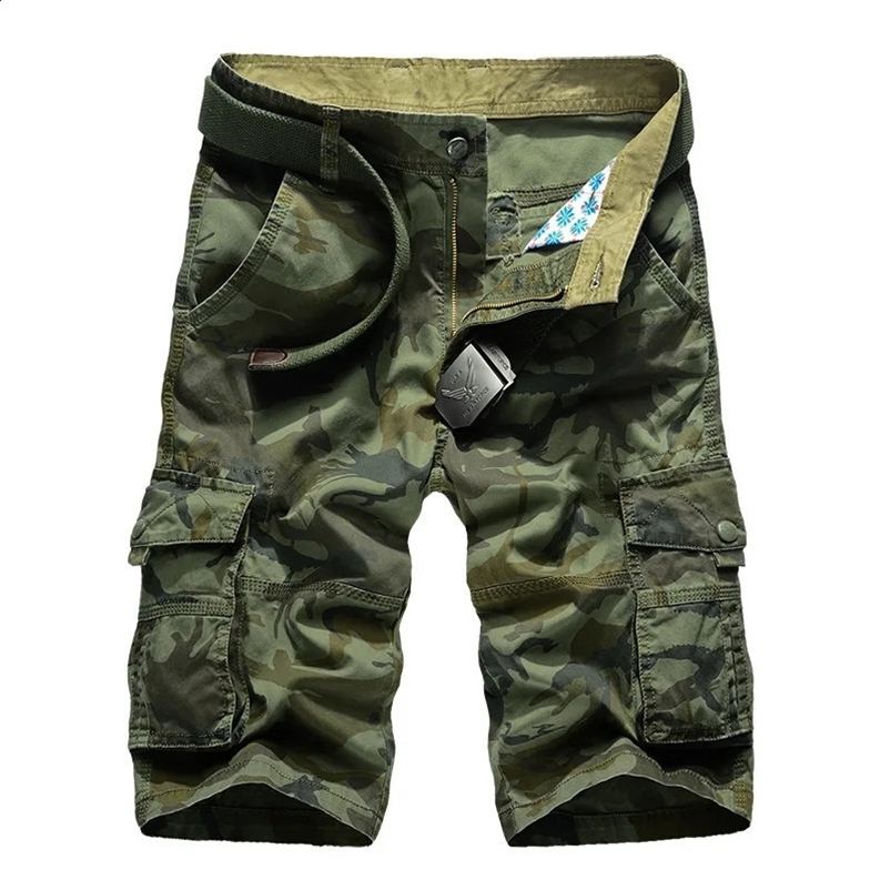 Camouflage cargo shorts mens 2024 mens casual shorts mens loose work shorts mens outdoor hiking shorts plus size 240828bj