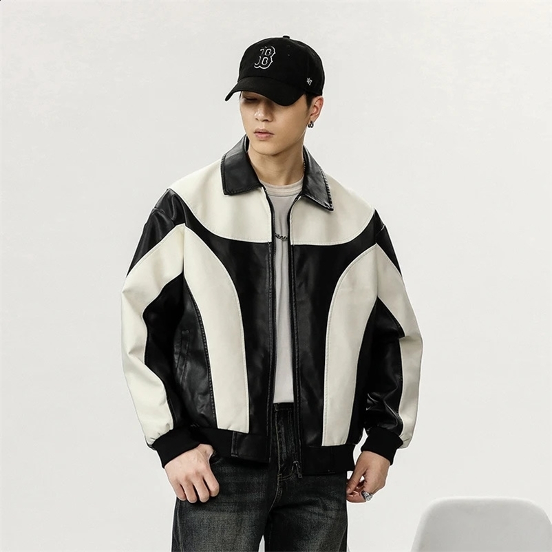 Mens outdoor sports casual neutral loose fashion jacket comfortable and breathable high-quality trend casual leather jacket 240929bj