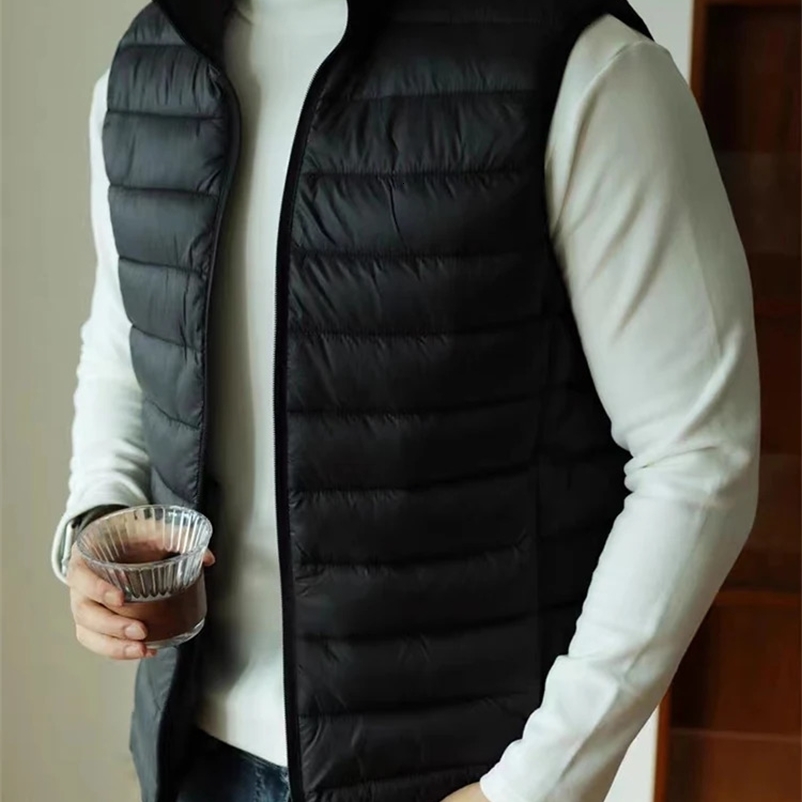 Winter Mens Vest 80% White Duck Down Lightweight Padded Vests Sleeveless Jackets Warm Coat Plus Size 8XL 240830