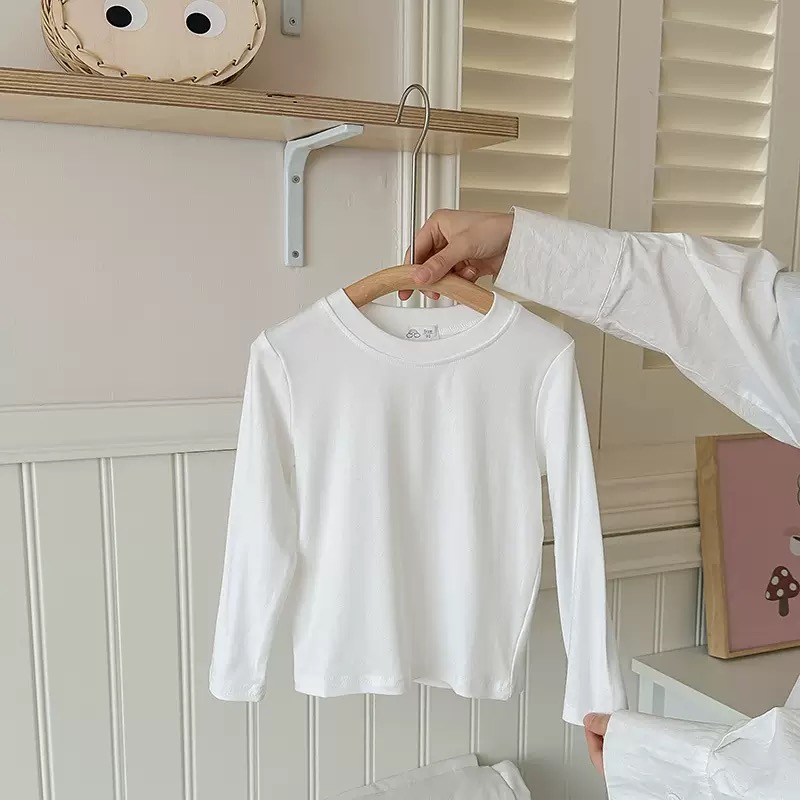 8851 T-shirt à manches longues en vrac pour enfants pour les vêtements d'extérieur, le haut de sous-vêtements des filles du printemps