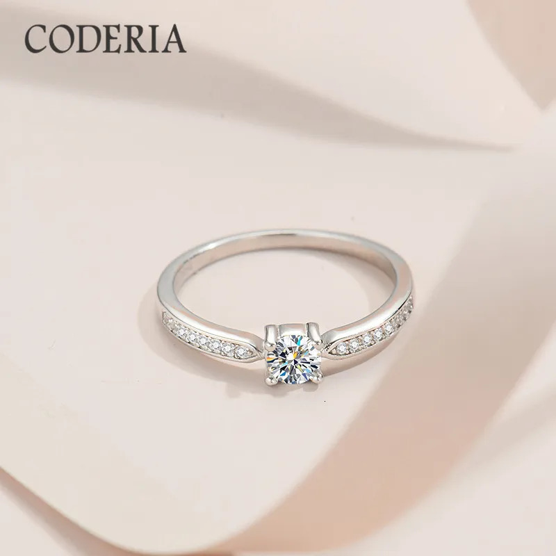 Pass Diamond Test GRA Certified 0.3 CT Sterling Silver Rings Exquisite Cute Four Claw Ring Mothers Day Jewelry Gift 250815