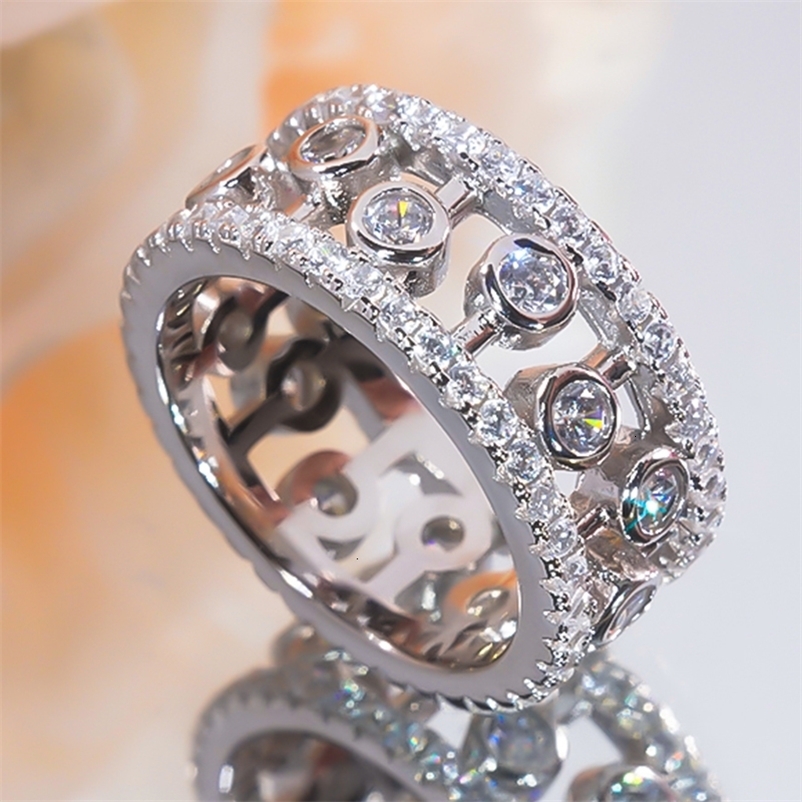 Wedding Rings S925 Sterling Silver Platinum Plated Ring High Carbon Diamond Music Note Index Finger for Women Fine Jewelry Punk Rock 230822bj