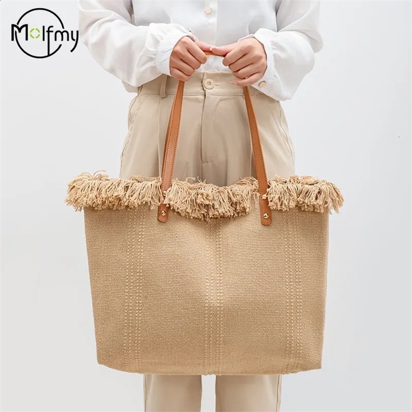 Borse di design in tela marginale da spiaggia borsetta per donna borsetta per spalle per spalline bolsas para mujeres 240828bj