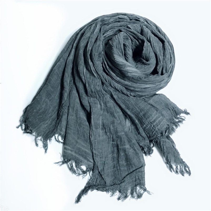 Japanese Style Unisex Cotton Linen Scarf Tiedyed Autumn Winter Men Scarves Wraps Korean Fashion Mens Bufandas Male Accessories 250923