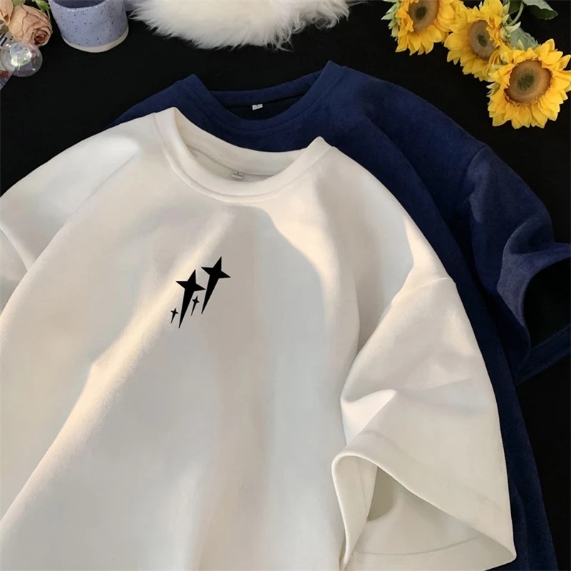 Vintage Suede T Shirt 5 Colours Short Sleeve Graphic Print T-shirt Plus Size Unisex Tee Tops Gothic Tshirts 250306